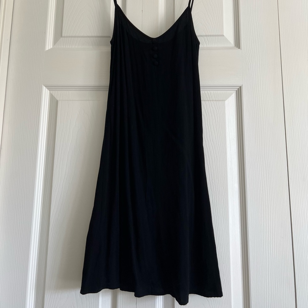 Black Strappy Mango Dress w/ Button Details